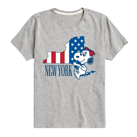 Peanuts - Belle New York American Flag - Toddler And Youth Short Sleeve Graphic T-Shirt