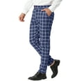 thumbnail image 4 of Lars Amadeus Men's Plaid Dress Pants Slim Fit Business Checked Trousers, 4 of 6