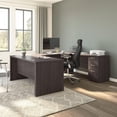 thumbnail image 3 of Bestar Logan 65W U Shaped Desk in charcoal maple, 3 of 4