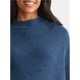 thumbnail image 4 of Time and Tru Women's Mock Neck Poncho, S/M, Blue, 4 of 5