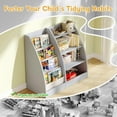 thumbnail image 4 of 4 Tier  Bookshelf Set of 2,4 Layer Sling  Book Shelf for  Rooms,Wood Children Bookcase, Storage Book Rack,Toddler Bookshelf, Book and Toy Organizer,Book Display Shelf for Nursery, 4 of 13