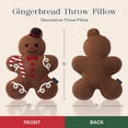 thumbnail image 3 of Phantoscope Christmas Series Gingerbread Gentleman Shaped Decorative Pillow, 19" x 13", Dark Coffee, Pack of 1, 3 of 4