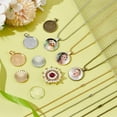 thumbnail image 4 of 100Pcs Round Bezel Pendant Tray Kits 3 Styles Alloy Cabochon Charm Settings with Dome Glass Cabochons Chains and Brooch Sieve Findings DIY Craft Supplies for Necklace and Gift Colorful, 4 of 5