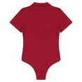 thumbnail image 4 of JanJean Justaucorps à Manches Courtes pour Hommes, Col Rabattu, une Pièce, Justaucorps, Rouge TTG, 4 of 7