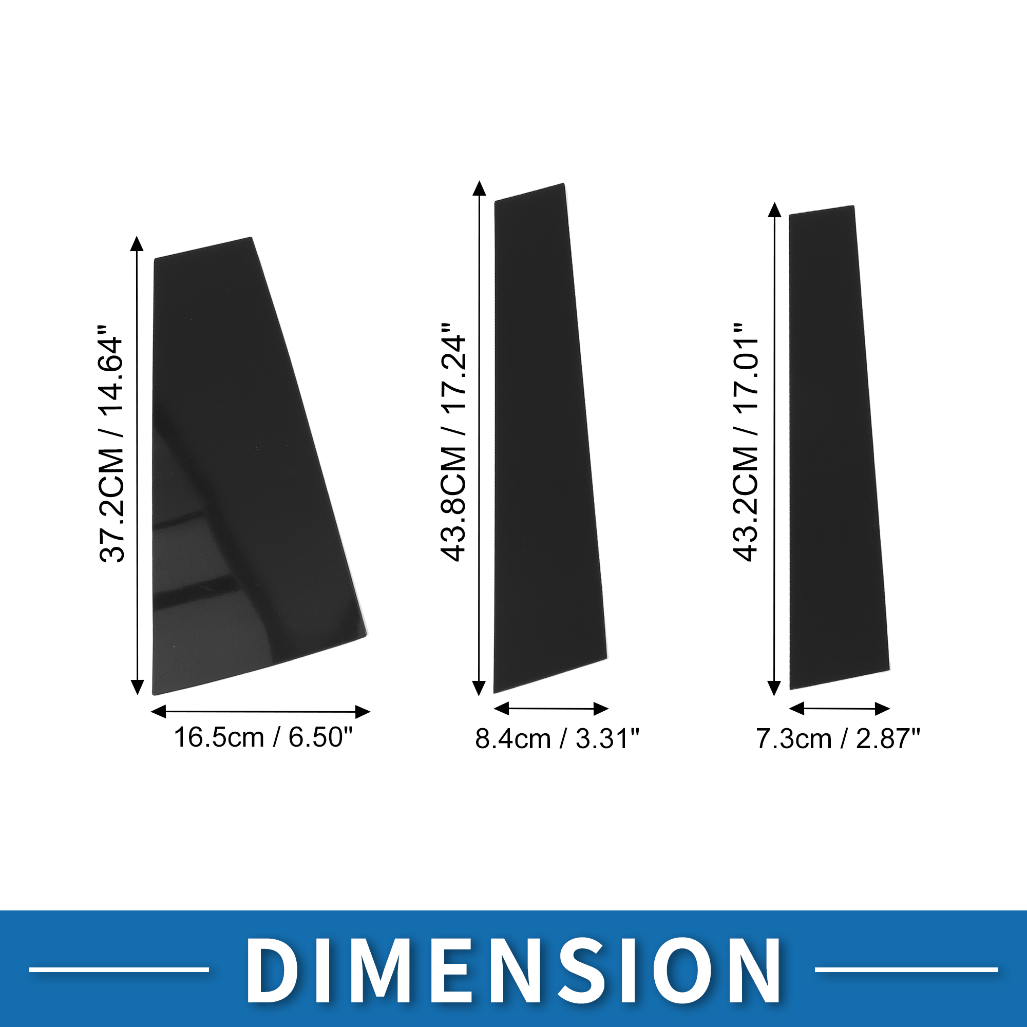 Unique Bargains 6Pcs Window Trim For Toyota Highlander 2015-2021 Black