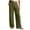 Army Green, variant on Womens Solid Front Pleated Faux Linen Wide Leg Pants Hidden Side Inset Pockets Flat High Rise Waist Wrinkle Textured Woven Fabric Full Length Casual Trousers