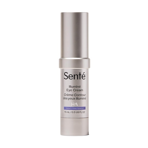 ¿Sente Ilumina? Crema para ojos - Disminuye las ojeras, la decoloración, el enrojecimiento y la hinchazón alrededor de los ojos - con niacinamida HSA patentada y péptidos - 0.5 oz