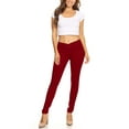 thumbnail image 4 of Women's Elastic Waist Solid Basic Jeggings Stretch Pants, 4 of 4