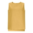 thumbnail image 4 of Womens Linen Tank Tops Classic Crew Neck Sleeveless Tank Top for Casual Wear Size 2XL, 4 of 6