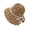 Brown, variant on AJGRHE Women Summer Travel Straw Bucket Hat Breathable Lace Cutout Sunscreen Side Shade Coastal Outing Brown One Size