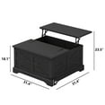 thumbnail image 5 of Furnihold Farmhouse Lift Top Coffee Table Black Square Coffee Table with Storage Rustic Wood Center Table for Living Room Home, Black, 5 of 6