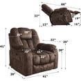 thumbnail image 6 of Bestier Oversized Power Lift Recliner Chair with Massage & Heating for Adults, Overstuffed Wide Recliners Sofa with Side Pocket and Hidden Cup Holders, Brown, 6 of 11