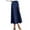 Navy, variant on Satins Skirts for Women Elegant High Waist Solid Color Dressy Elastic Waist Womens Long Skirt Army Green L