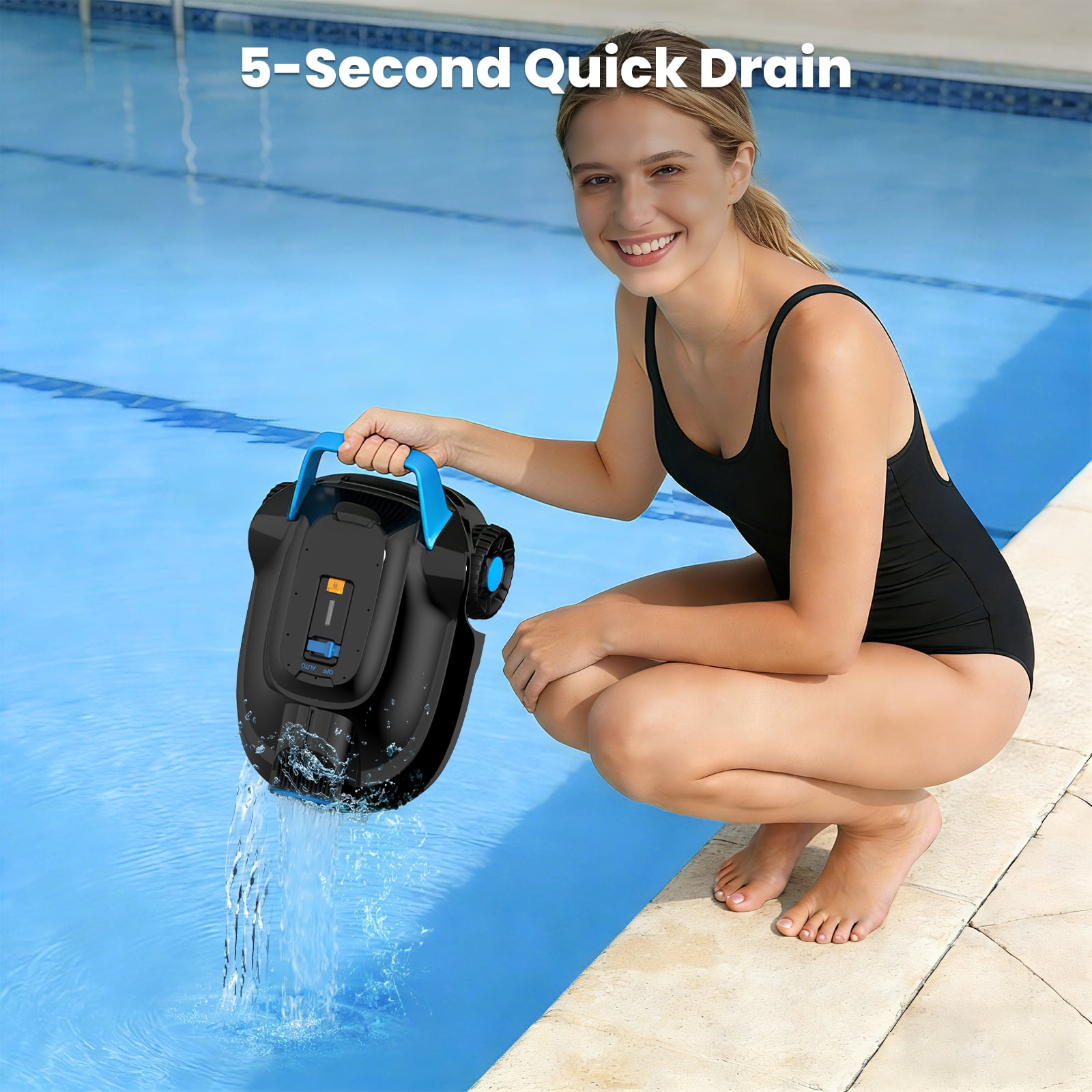 AIRROBO CP02  Cordless Robot Pool Vacuum  Robotic Pool Cleaner,120 Runtime for Small Above Ground Pool and In Ground Pool