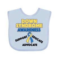 Inktastic Down Syndrome Awareness Support, Educate, Advocate Boys or Girls Baby Bib