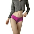 thumbnail image 3 of Bigersell Ladies Underwear Clearance Womens Lace Underwear Cheeky Panty Style P-1215 Nylon Period Panties Thong Briefs Mid Waist Women Cheeky Panties Purple L, 3 of 4
