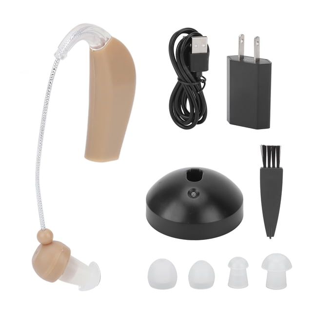 Amplificador de sonido recargable, uso cómodo, sonidos claros, audífonos con reducción de ruido, enchufe estadounidense de 100 a 240V
