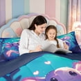 thumbnail image 4 of Manfei Kawaii Axolotl Twin Comforter Sets,Colorful Salamander Bedding Set,Navy Blue Reversible,2-Piece,1 Comforter and 1 Pillowcase, 4 of 7