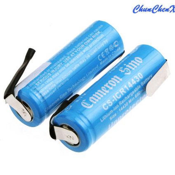 ALLCCX 700mAh Battery for 14430, with sheet metal, 2 batteries