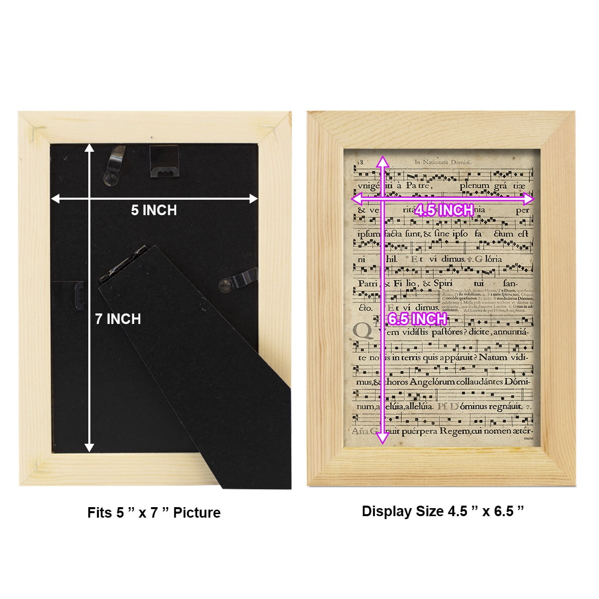 Vellum Songbook III -Framed Print w/glass-Natural Wood