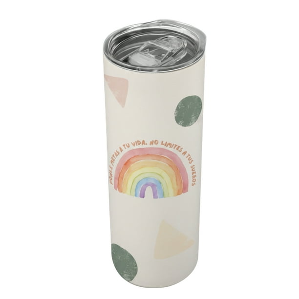 Termo de 590 ml. diseño divertido Ponle metas a tu vida, no limites a tus sueños, a veces puede ser dificil, pero siempre hay algo positivo que encontrar en cada dia regalo original
