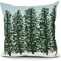 20" x 20" Simply Daisy Hidden Forrest Winter Polyester Indoor/Outdoor Pillow, Green Qty 1