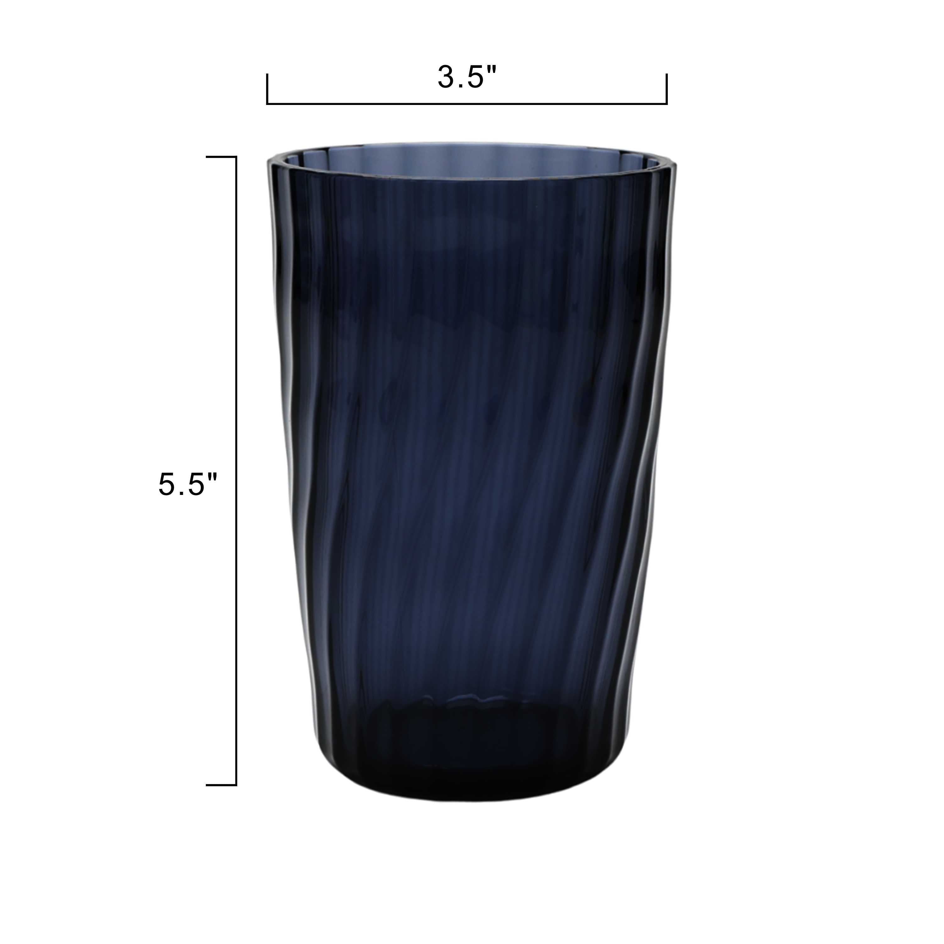 (6 pack) Mainstays 20-Ounce Acrylic Tall Embossed Swirl Tumbler, Blue