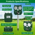 thumbnail image 7 of Solar Animal Repeller Ultrasonic Pest Control - Motion Activated, Flashing LED, Weatherproof for Deer, Cats, Dogs, Squirrels, Rabbits - Outdoor Garden, Yard, Farm Protection (Green), 7 of 7