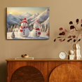 thumbnail image 4 of Fenyluxe Art Modern Canvas Prints Snowmen Mountain Winter Wall Art Home Decor - Ready To Hang Room Decor 16x12in, 4 of 6