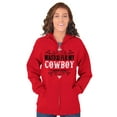 thumbnail image 3 of Country Strong Waiting For My Cowboy Womens Plus Size Graphic Zipper Hoodie Brisco Brands 4X, 3 of 5