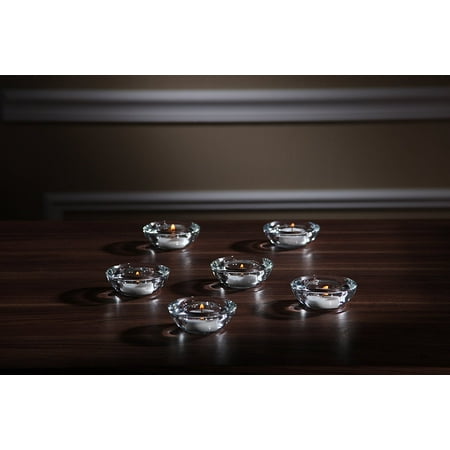 Gifts For Gardens Hosley's Set of 18 CLEAR Glass Tea Light Holders - 3' Diameter. ideal for weddings, party, spa, reiki, meditation, votive candle gardens, Gifts ()