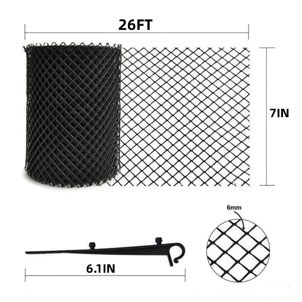 N& 2-Pack Plastic Gutter Guard Mesh Roll 6â€ x 20Ft Rain  Gutter Leaf Guard-Stop Clogged Gutters-with 2
