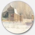 thumbnail image 1 of Designart « l'Hiver à la Ferme » Art Mural Rond en Métal Style Ferme - Disque de 36, 1 of 5