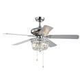 thumbnail image 2 of Warehouse of Tiffany Fengren 52 inch Chrome Lighted Ceiling Fan with Crystal Drum Shade Optional Remote (2 Color Blades), 2 of 6