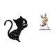 thumbnail image 1 of Reloj de pared de acrílico con diseño de gato de dibujos animados, escultura decorativa moderna para sala de estar, mesa, centro de mesa, armario, com, 1 of 8