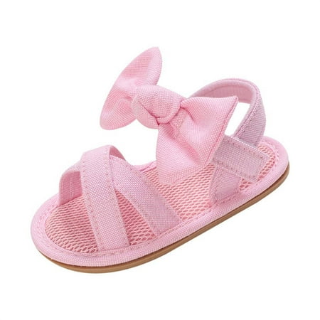 

Jikolililili Baby Girls Boys Sparkly Bowknot Sandals Premium Soft Anti-Slip Rubber Sole Infant Summer Outdoor Shoes Toddler First Walkers