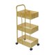 thumbnail image 3 of Carrito de Almacenamiento de 3 Niveles, Cestas de Malla, Carro Rodante para El Hogar, Dormitorio, Garaje, Baño Dorado mayimx carro rodante, 3 of 6