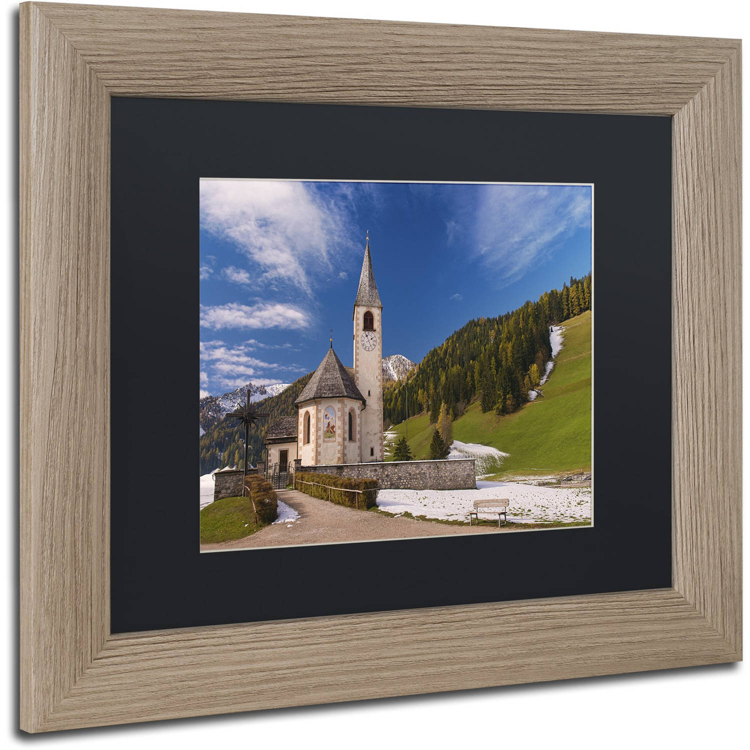 Trademark Fine Art "San Vito Di Braies" Canvas Art by Michael Blanchette Photography Black Matte, Birch Frame
