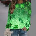 thumbnail image 4 of St Patrick's Day Sweatshirts, Women Long Sleeve Crew Neck Sweatshirt, Womens St. Patrick's Day Printed Sweatshirts Casual Raglan Long Sleeved Hooded Sweatshirt, 4 of 8