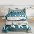 thumbnail image 2 of jejeloiu Welcome Lake House Twin Comforter Sets,Old Wooden Planks Bedding Set For Men Women Reversible 2-Piece, 2 of 8