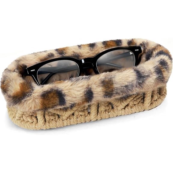 Eyeglass Holder for Nightstand,Anti-scratch Plush Lined Eyeglass Holder Stand Glasses Case for Office Desk