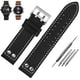 thumbnail image 3 of Correa de cuero genuina para reloj Hamilton H760250 H77616533, pulsera de cuero con remaches para piloto militar, pulsera de aviación de 20 y 22 mm para hombre, 3 of 5