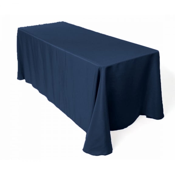LinenTablecloth 90 x 156 in Rectangular Polyester Tablecloth Navy Blue