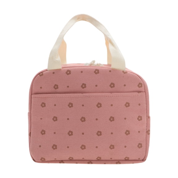 Unique Bargains 1 Pc Portable Thermal Lunch Bag for Work 10.24"x7.09"x8.27" Pink Pink