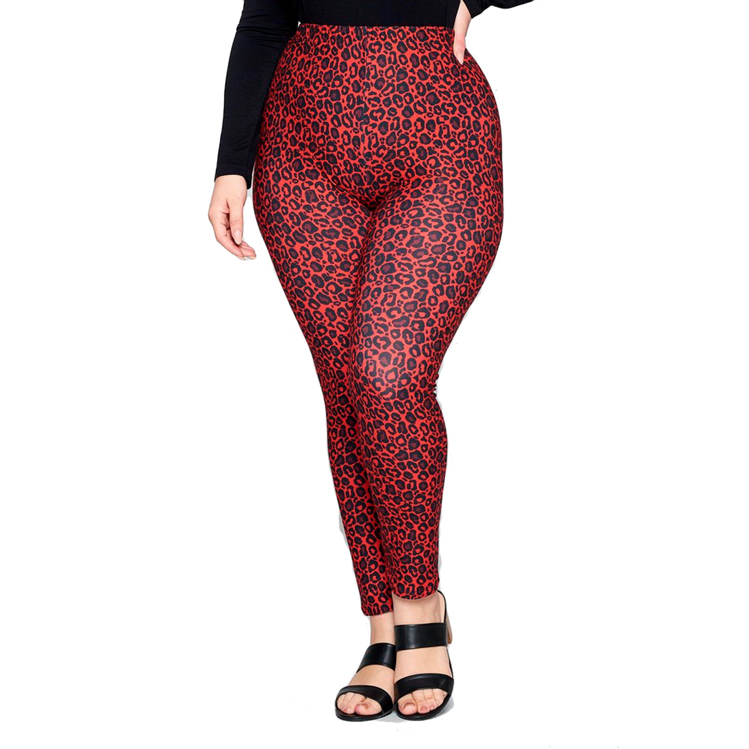 Womens Ladies Full Length Animal Leopard Print Stretchy Legging Trouser UK 8-26 