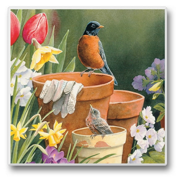 Absorbent Stone Tumbled Tile Coasters, Take Flight 12, Set of 4