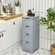 thumbnail image 4 of JWRWEFA bathroom floor standing storage cabinet with 4 drawers, waterproof and mildew resistant bathroom storage cabinet, modern minimalist style, gray color, 4 of 12