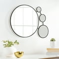 thumbnail image 2 of LuxenHome Circles Black Metal Frame Round Wall Mirror, 2 of 6