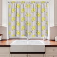 thumbnail image 2 of Ambesonne Sketchy Kitchen Curtains, Cartoon Hipster, 55"x39", Marigold and Teal, 2 of 3