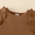 thumbnail image 5 of TOWED22 Baby Girl Clothes Newborn Cute Ruffle Short Sleeve Romper Floral Shorts Summer Outfits with Headband 0-18 Months(Coffee,9-12 M), 5 of 7